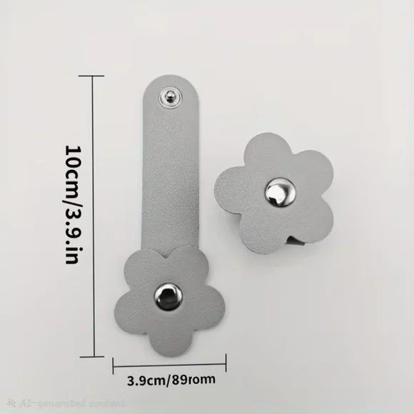 Colorful Faux Leather Flower, Heart And Strip Clip Bundle 9 pc Random - Picture 5 of 6